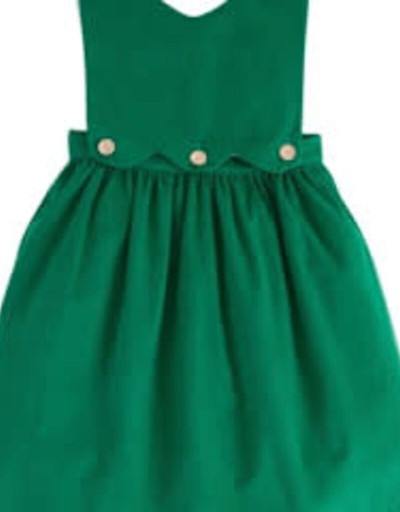 Little English Button Panel Jumper Evergreen Corduroy