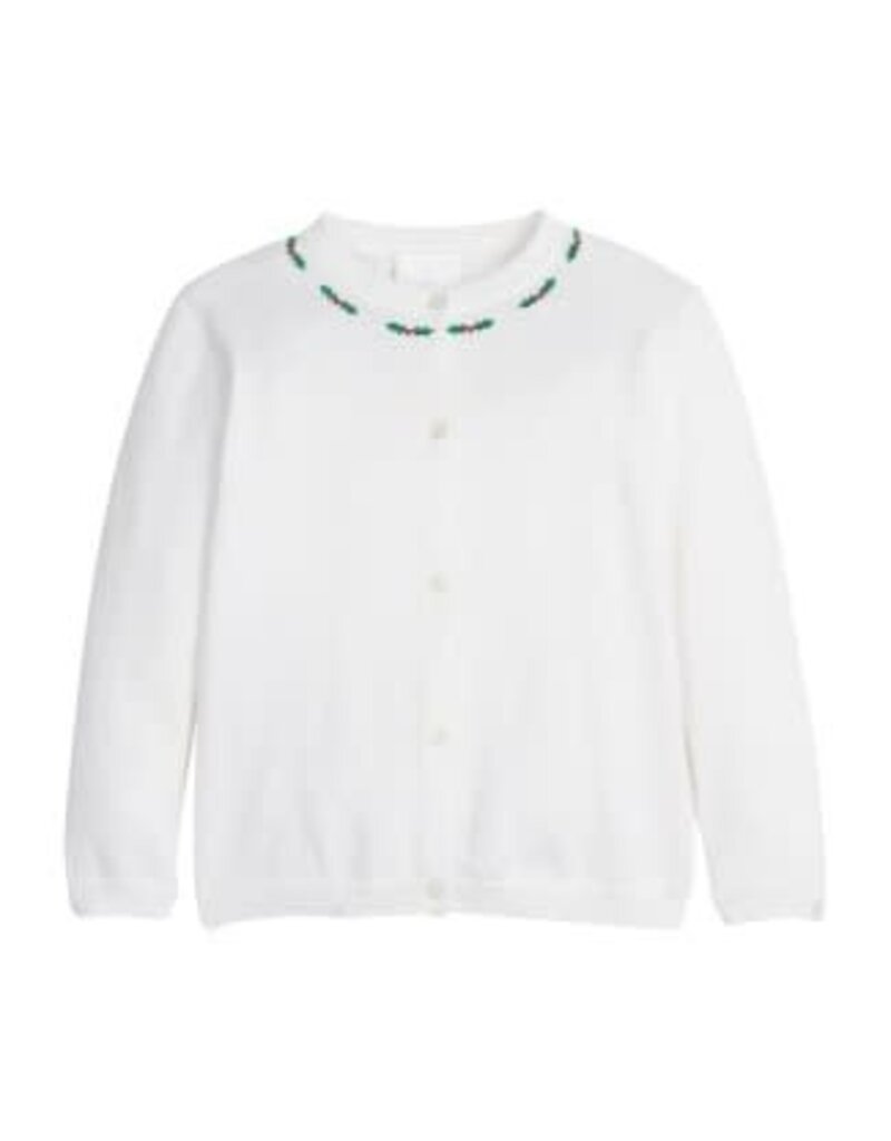 Little English Embroidered Essential Cardigan Holly