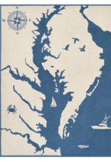 ChappyWrap Chesapeake Bay Ocean Blue/Cream Blanket