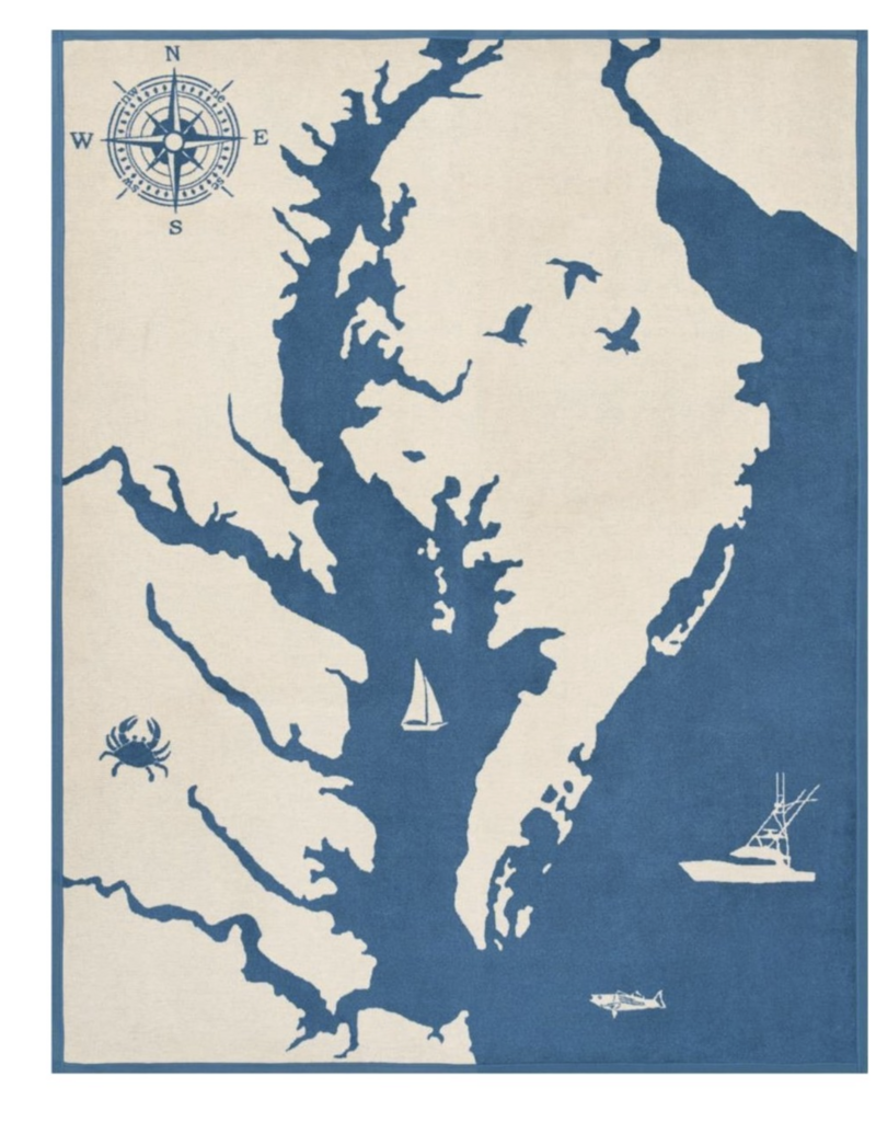 ChappyWrap Chesapeake Bay Ocean Blue/Cream Blanket
