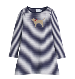 Little English SALE Applique T- Shirt Dress Lab Navy Stripe