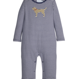 Little English SALE Applique Romper Lab Navy Stripe
