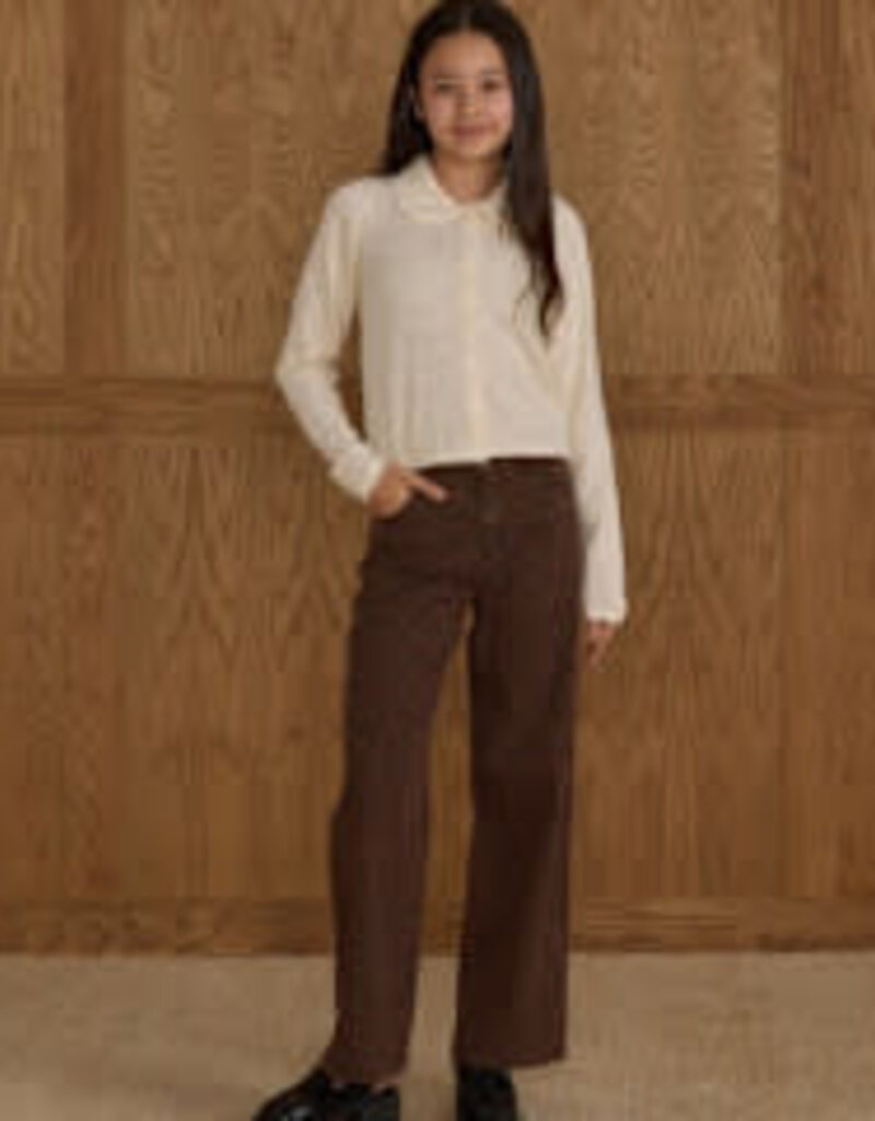 Rylee + Cru Inc. BAGGY WIDE LEG DENIM || LEOPARD TEEN BROWN