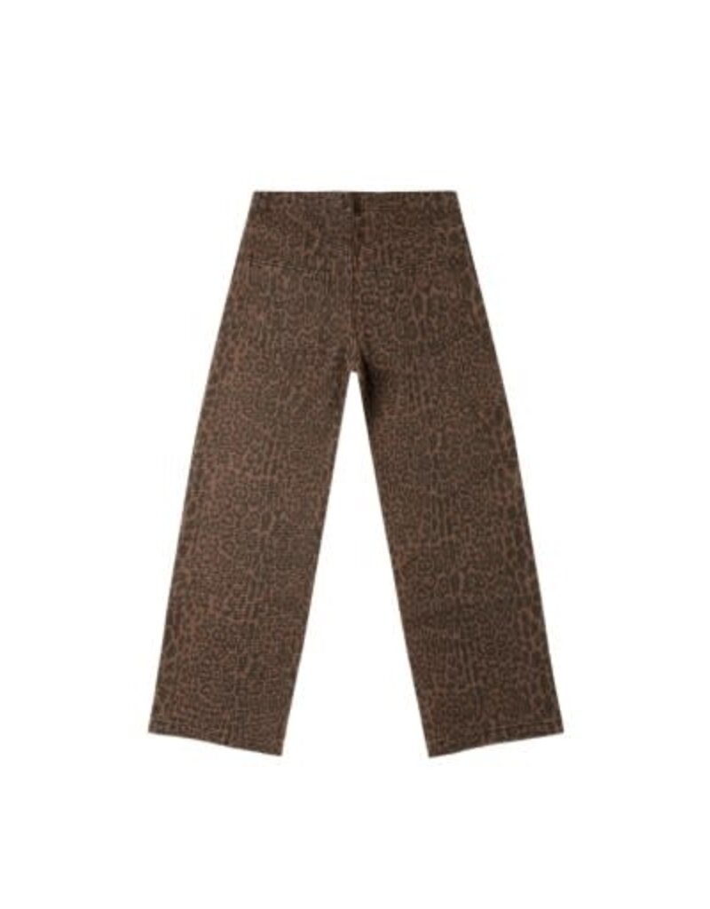 Rylee + Cru Inc. BAGGY WIDE LEG DENIM || LEOPARD TEEN BROWN