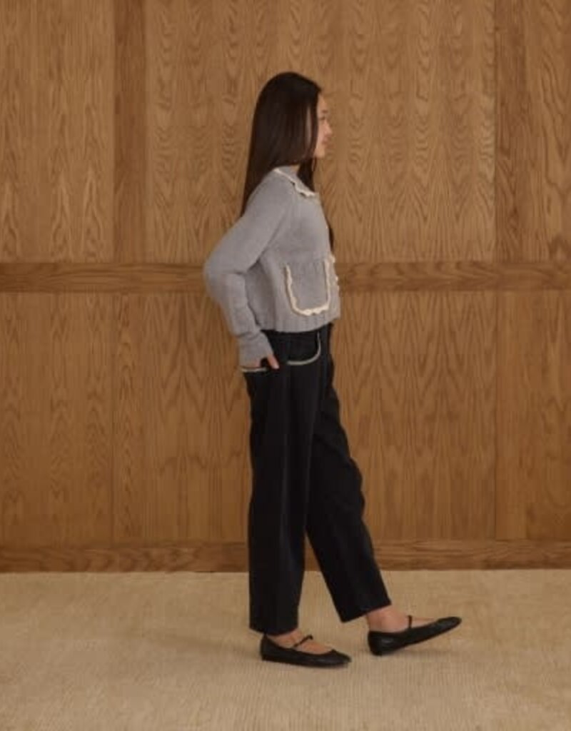 Rylee + Cru Inc. COLLARED CARDIGAN || DUSTY BLUE TEEN