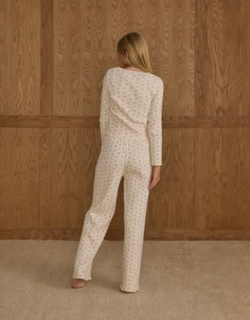 Rylee + Cru Inc. RIBBED LOUNGE SET || NATURAL DITSY TEEN