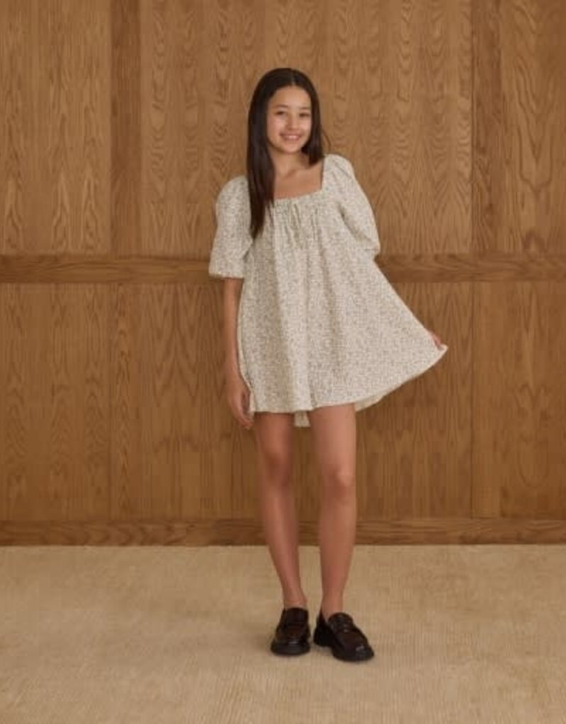 Rylee + Cru Inc. SABRINA MINI DRESS || BLUE VINES TEEN IVORY