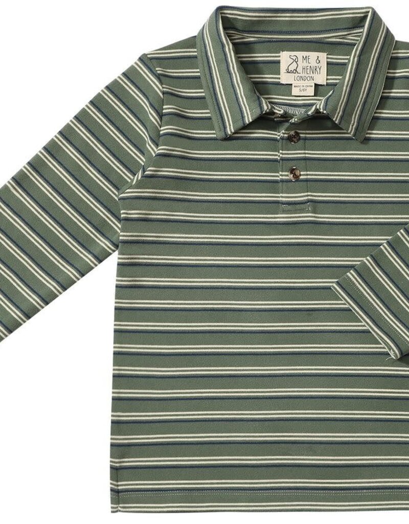 Me & Henry Spencer Forest/Navy Stripe Polo