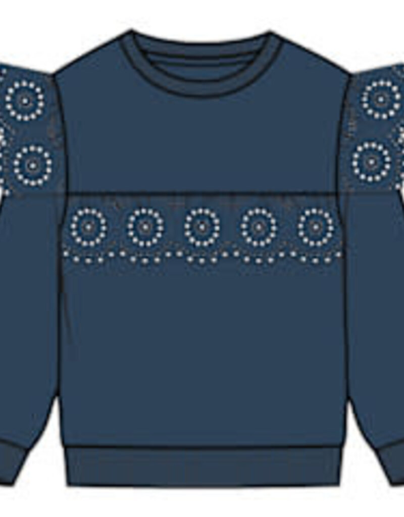 miles the label L/S SWEATSHIRT W/RUFFLE NAVY