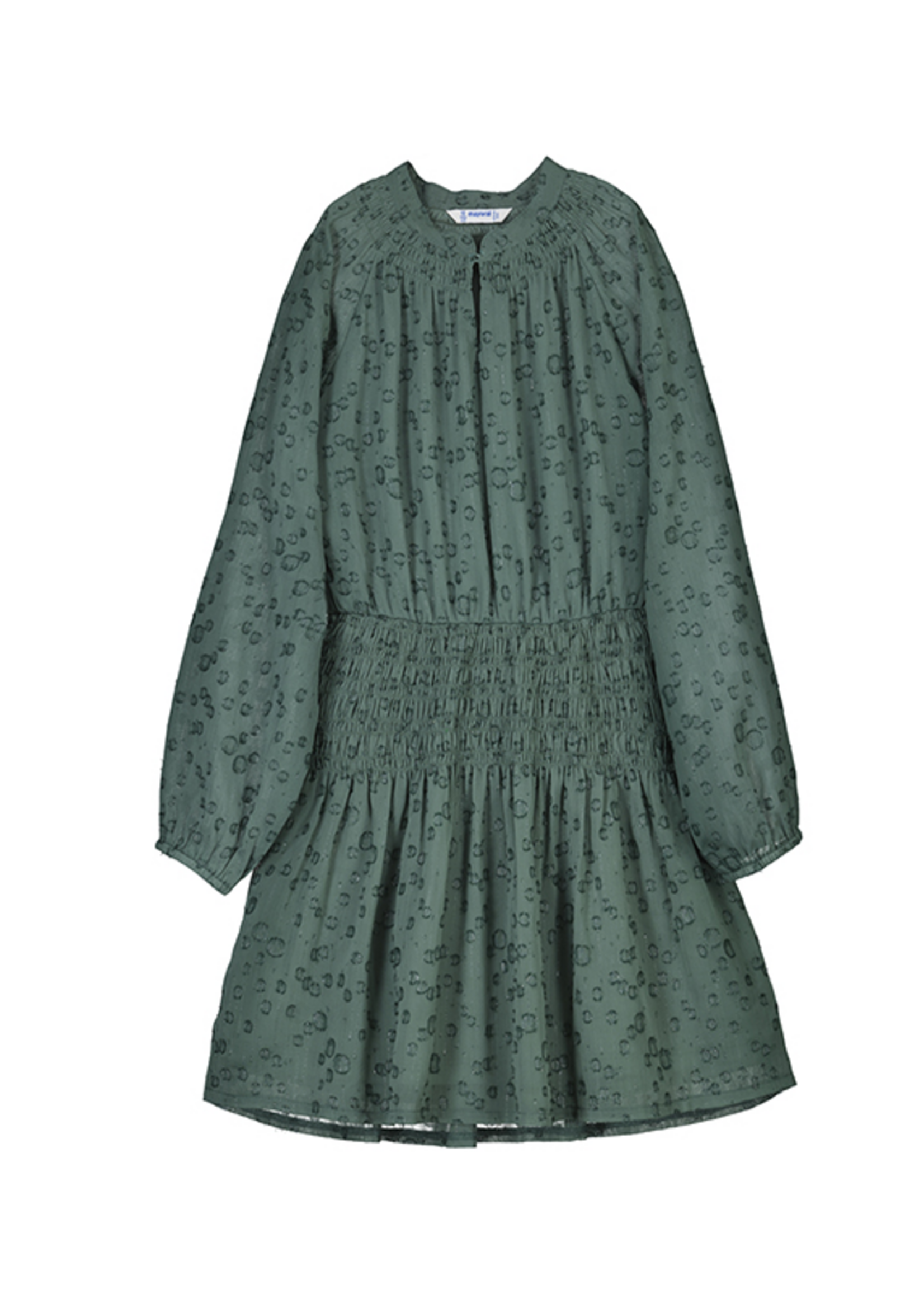 Mayoral Green Shirred Dress