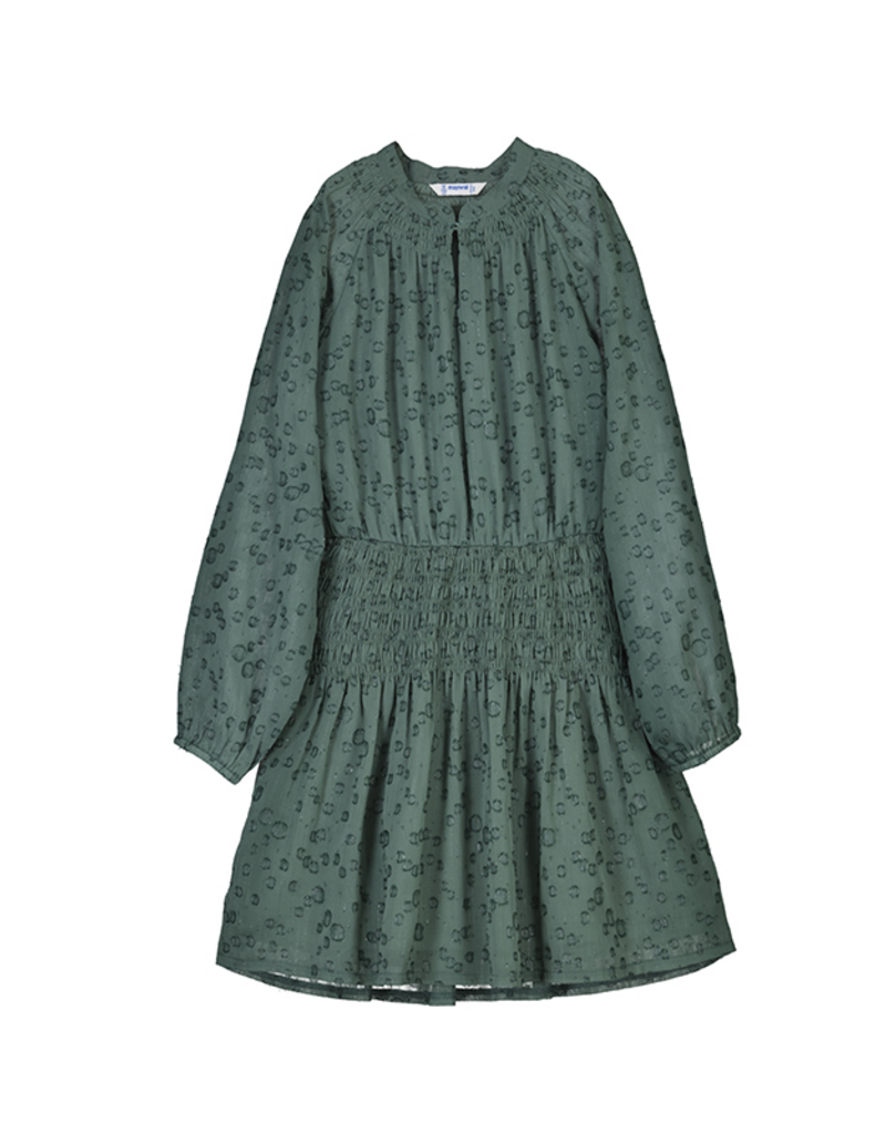 Mayoral Green Shirred Dress
