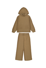 Mayoral Hoodie Long Knit Pant Set Caramel