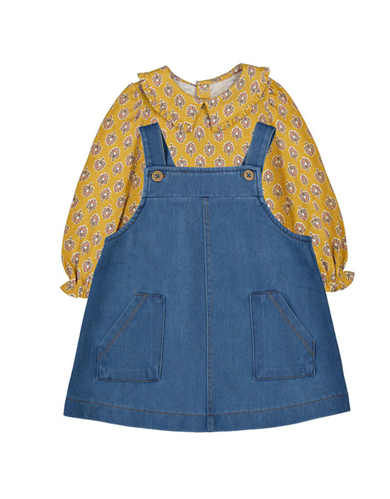 Mayoral Jean Overall Dress Top Set