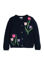 Little English Embroidered Cardigan Tulips