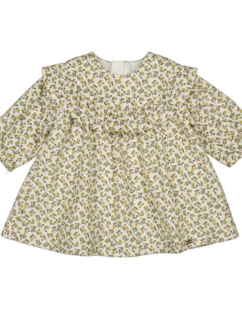 Mayoral Olive Printed Velvet Dress