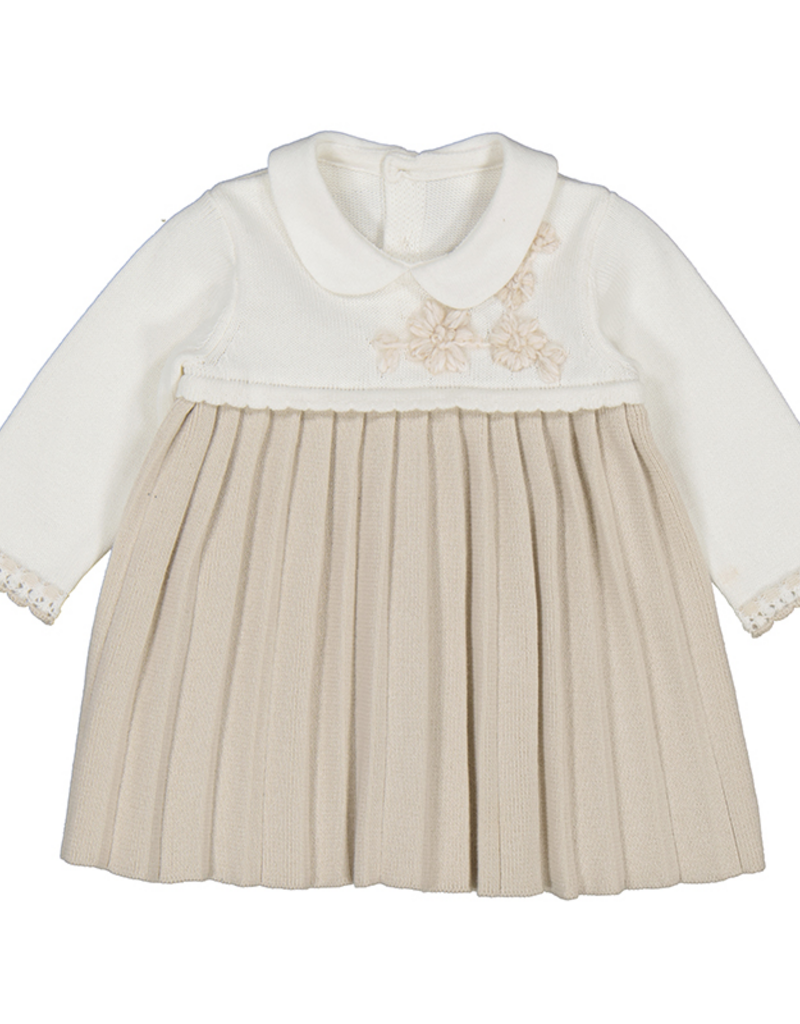 Mayoral Soft Rose Dress w/Stitched Flowers