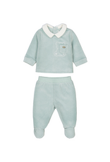 Mayoral Velour Ice Green 2 pc Top Pant Set