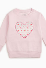 Dainty Rose Pearl Heart Patch Sweatshirt