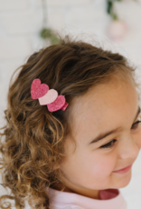 Pink Sparkle Hearts Valentines Clip
