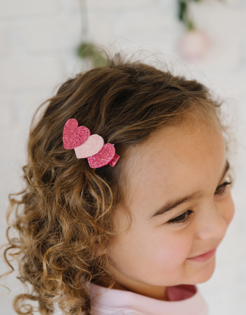 Sweet Wink Pink Sparkle Hearts Valentines Clip