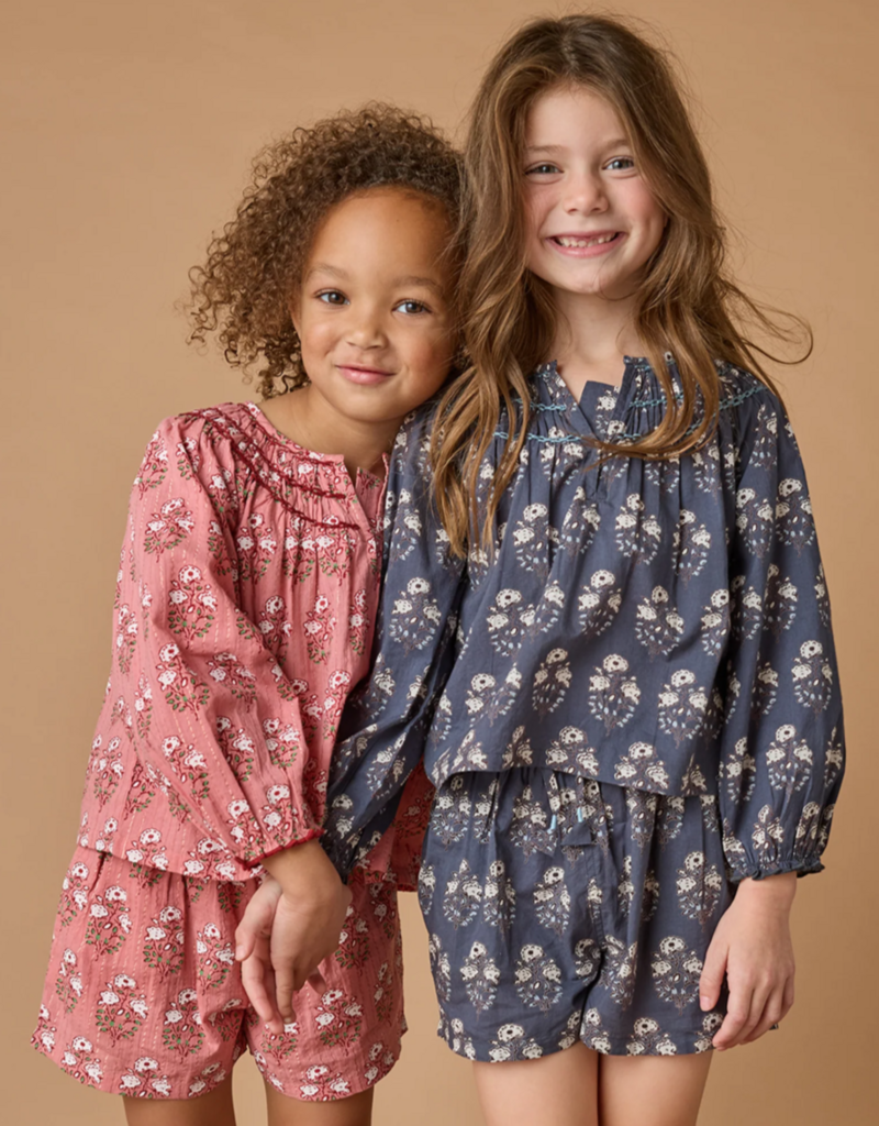 Pink Chicken Ava Top Navy Strawflower