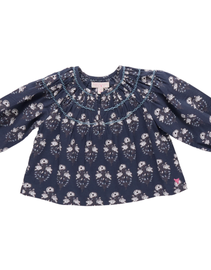 Pink Chicken Ava Top Navy Strawflower