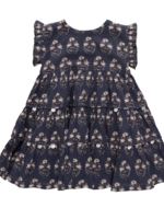 Pink Chicken SALE. Peachy Dress Navy Strawflower