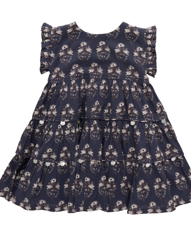 Pink Chicken Peachy Dress Navy Strawflower