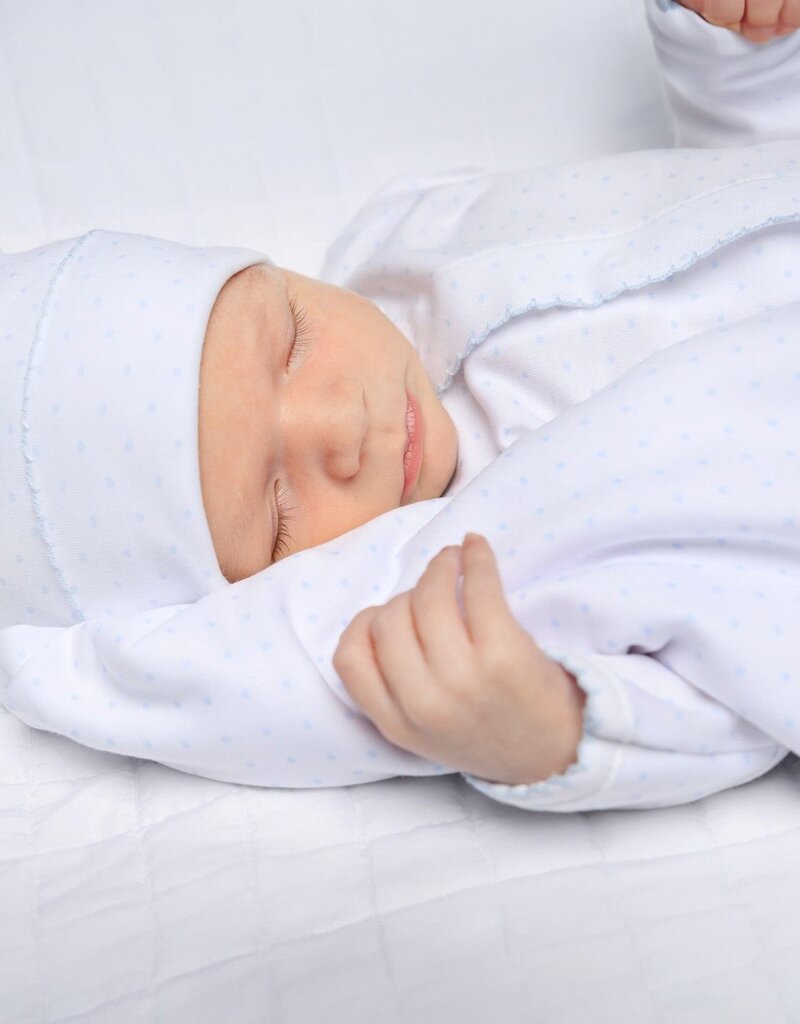 Magnolia Baby Mini Dots Blue Receiving Blanket