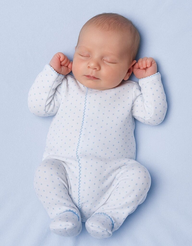 Magnolia Baby Mini Dots Blue Footie