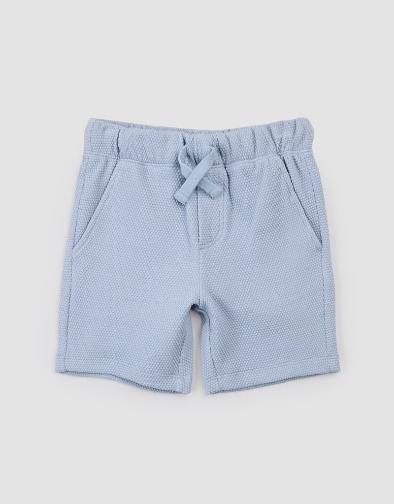 miles the label Dusty Blue Knit Shorts