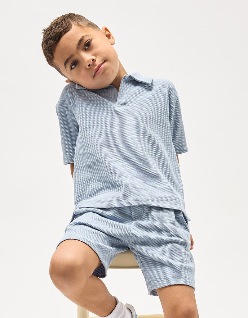 miles the label Dusty Blue S/S Polo
