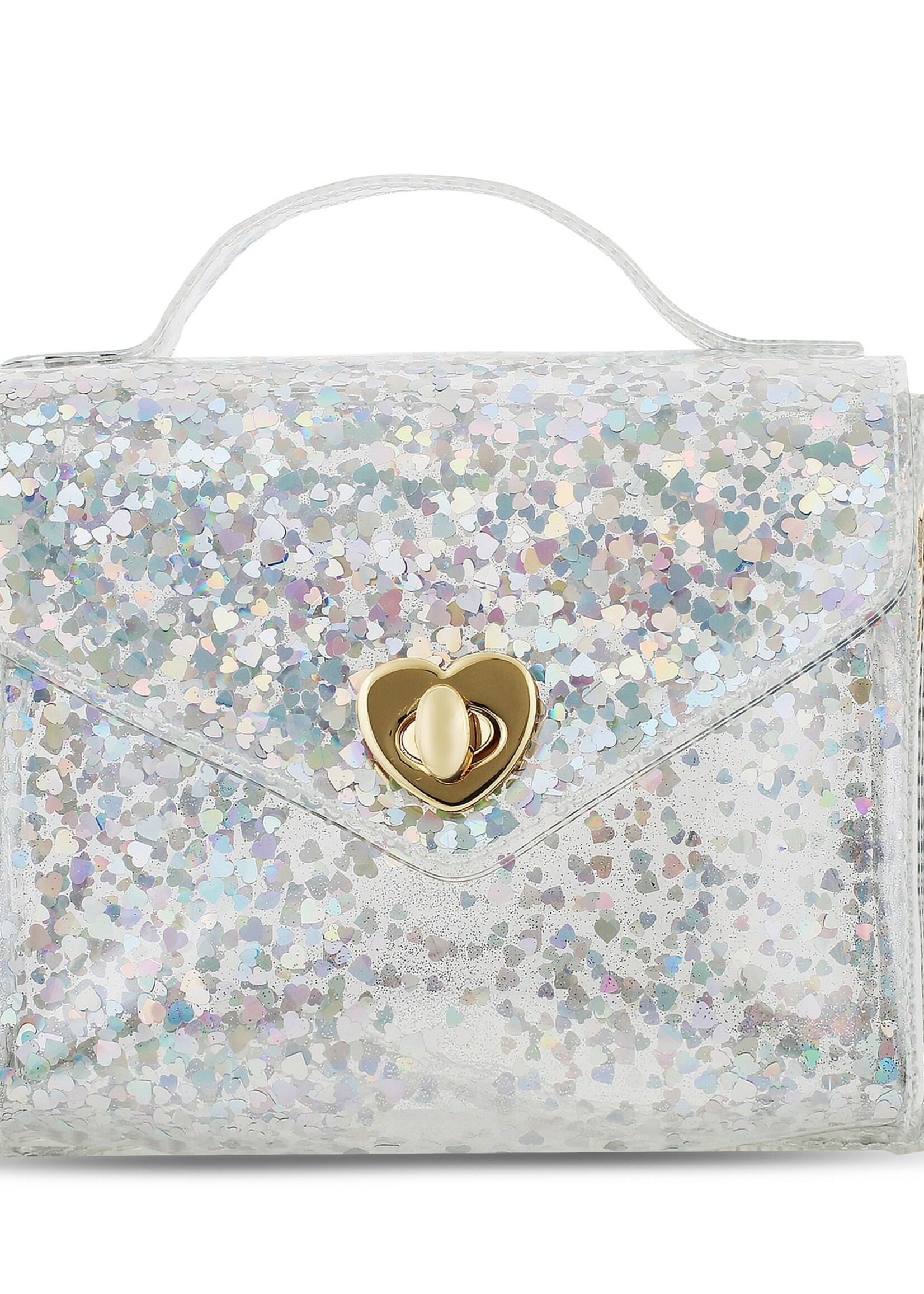 Carrying Kind Gussie Silver Hearts Purse