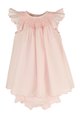 Luli & Me Honey Comb Bishop Pink Infant Dress