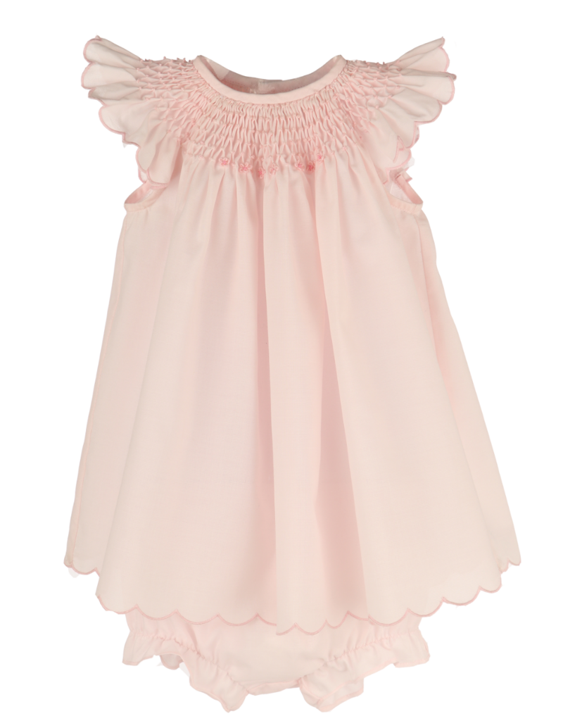 Luli & Me Honey Comb Bishop Pink Infant Dress