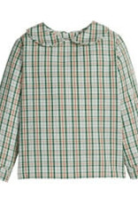 Little English Peter Pan Shirt Mistletoe Tartan