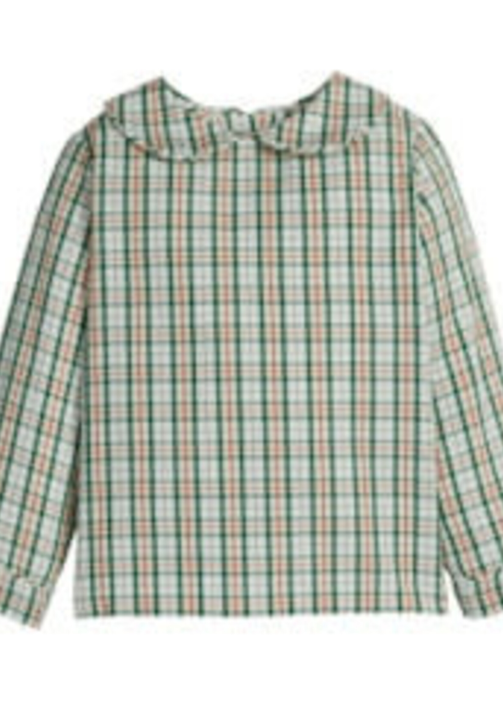 Little English Peter Pan Shirt Mistletoe Tartan