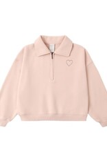 Rylee + Cru Inc. QUARTER ZIP SWEATSHIRT BLUSH