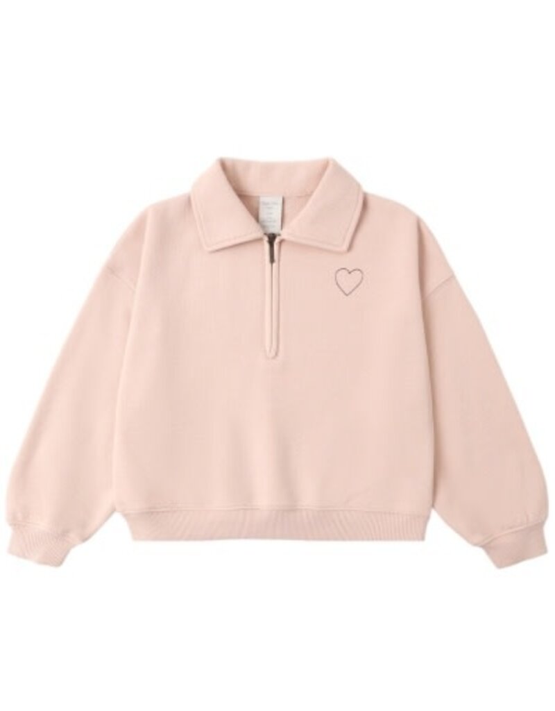 Rylee + Cru Inc. QUARTER ZIP SWEATSHIRT BLUSH
