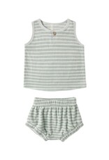 Rylee + Cru Inc. BABY TANK SET SEAFOAM TERRY STRIPE