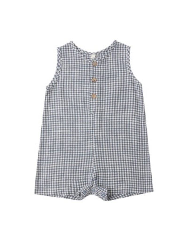 Rylee + Cru Inc. MAVRICK ROMPER MARINE GINGHAM