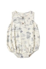 Rylee + Cru Inc. BEAU ROMPER OCEAN TOILE NATURAL