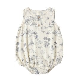 Rylee + Cru Inc. BEAU ROMPER OCEAN TOILE NATURAL