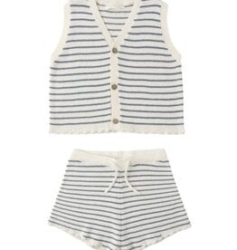 Rylee + Cru Inc. KNIT VEST SET MARINE STRIPE
