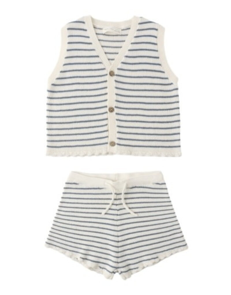 Rylee + Cru Inc. KNIT VEST SET MARINE STRIPE
