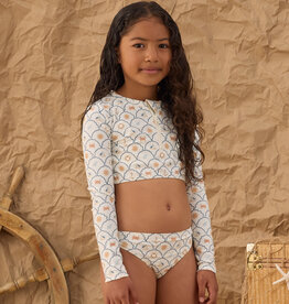 Rylee + Cru Inc. CROP RASHGUARD SET NAUTICAL