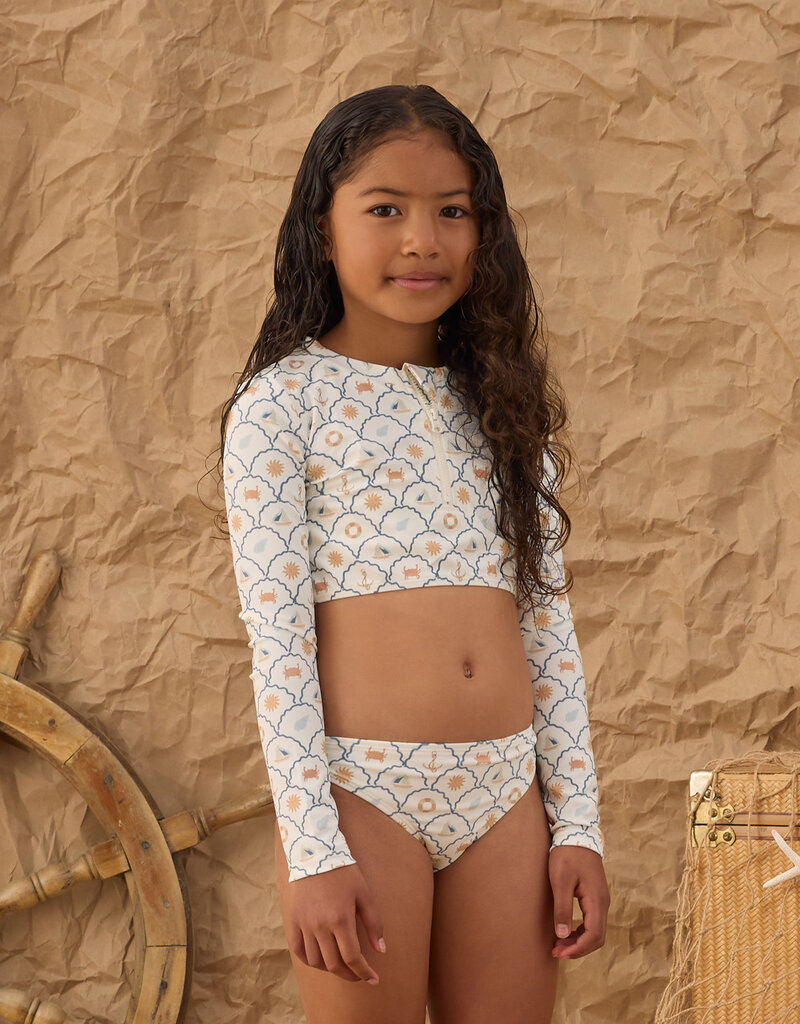 Rylee + Cru Inc. CROP RASHGUARD SET NAUTICAL