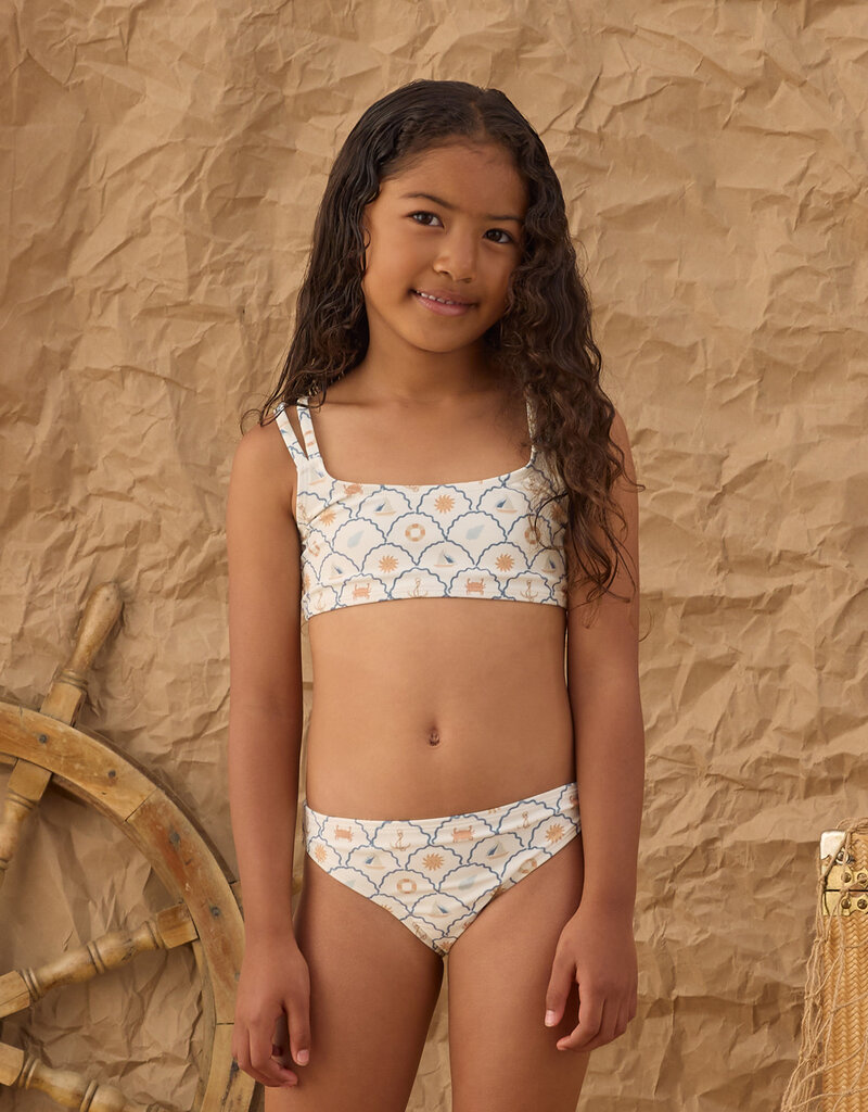 Rylee + Cru Inc. CROP RASHGUARD SET NAUTICAL