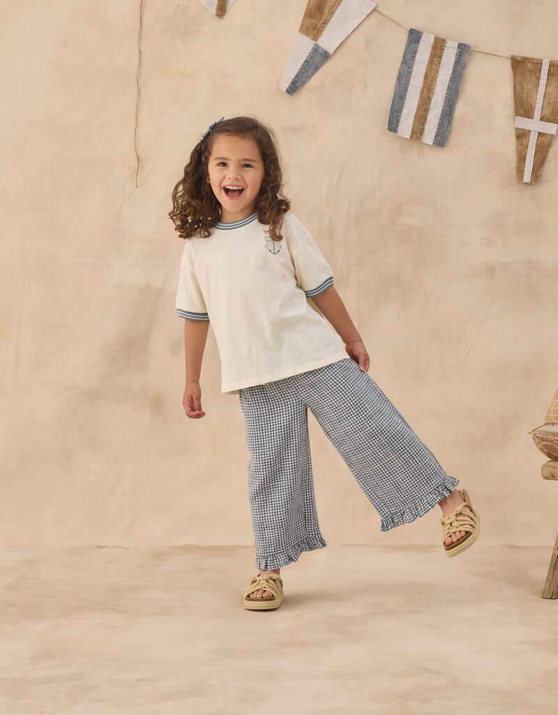 Rylee + Cru Inc. WIDE LEG PANT MARINE GINGHAM