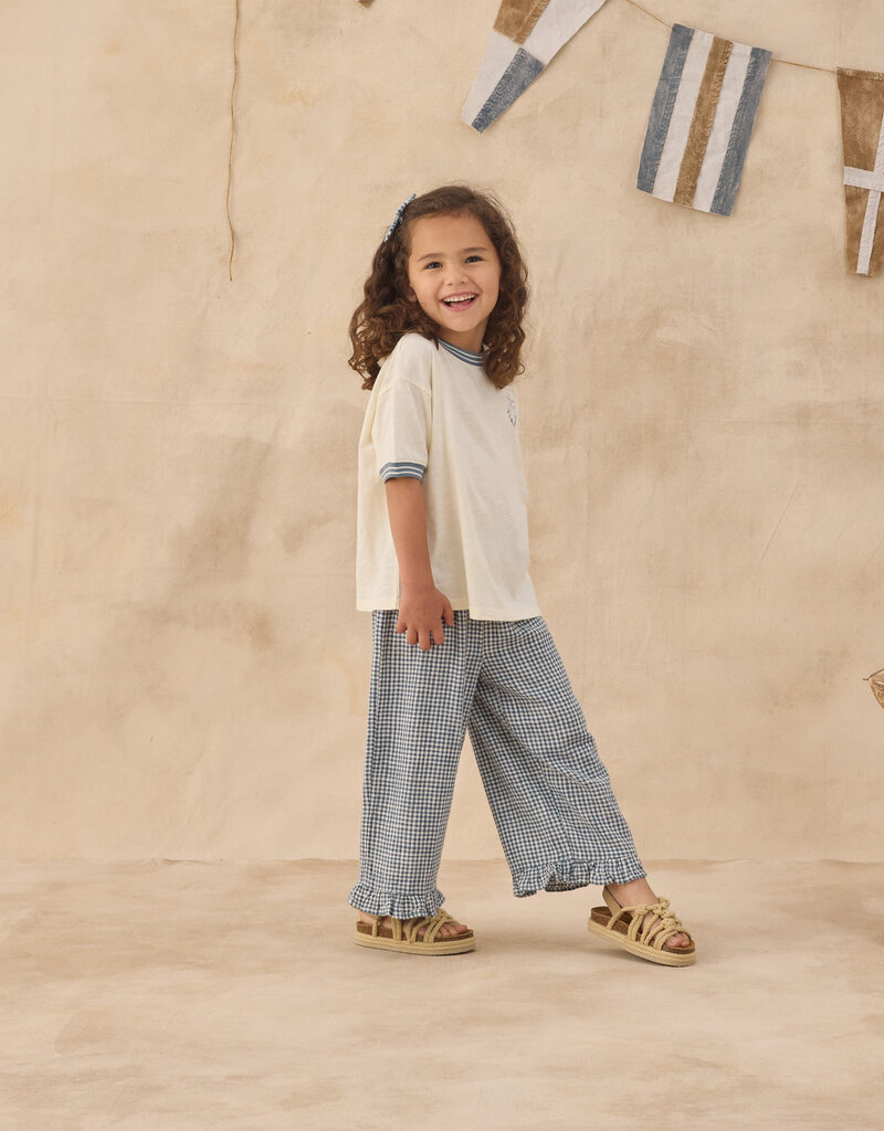 Rylee + Cru Inc. WIDE LEG PANT MARINE GINGHAM